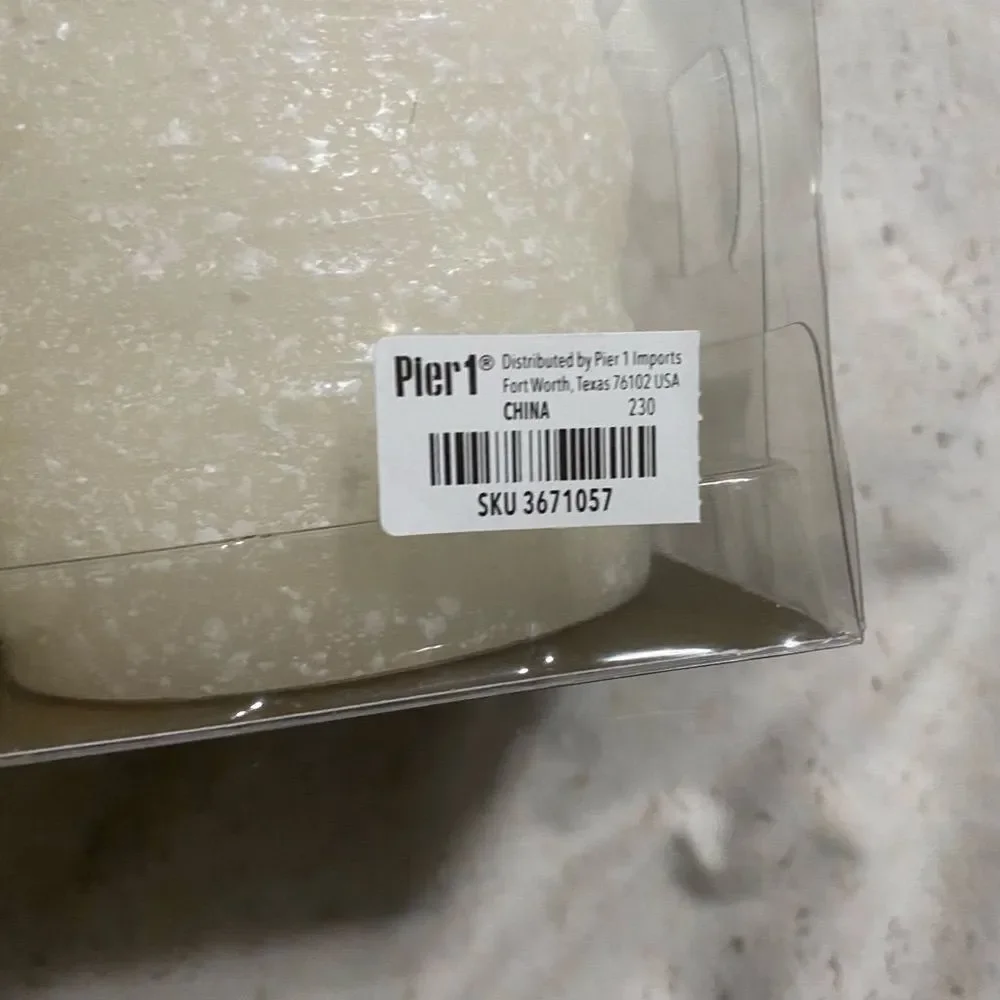 Pier 1, (3) fameless LED candies that spell JOY in gold-made of paraffin wax